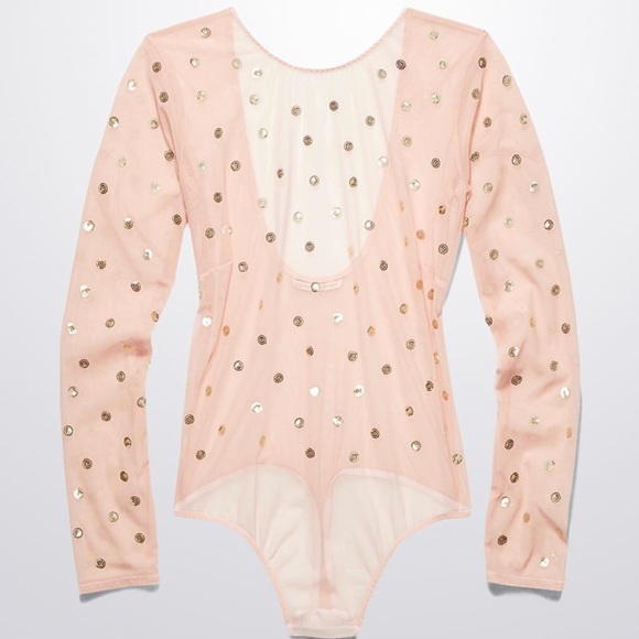 Victoria's Secret Tops Victorias Secret Embellished Mesh Sequin Bodysuit Poshmark